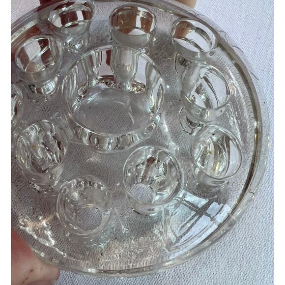 Vtg Glass Flower Frog Set Florist Arrangements Centerpieces Retro Decor Cottage - Picture 4 of 5